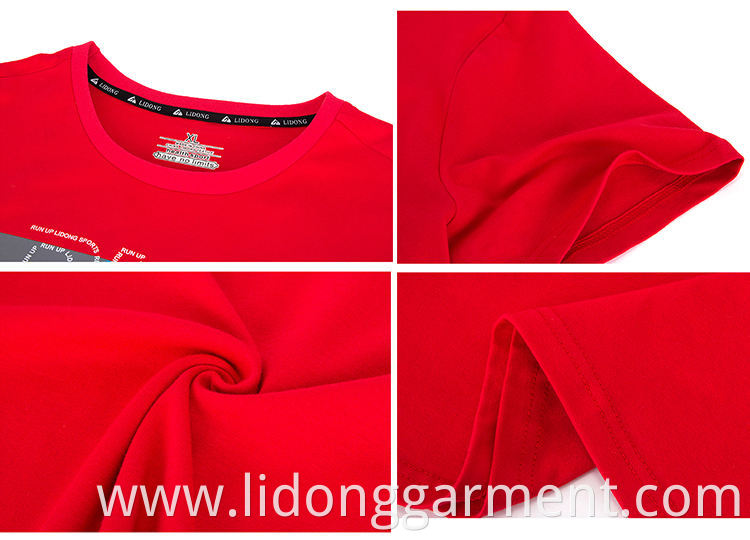 LiDong wholesale new design men printed casual running shirts t shirt men sport